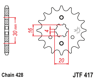Звезда ведущая JT JTF417.14 (JTF417-14) (F417-14)