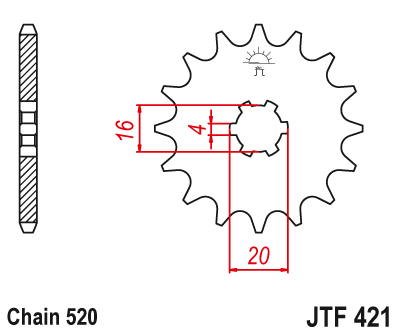 Звезда ведущая JT JTF421.11 (JTF421-11) (F421-11)