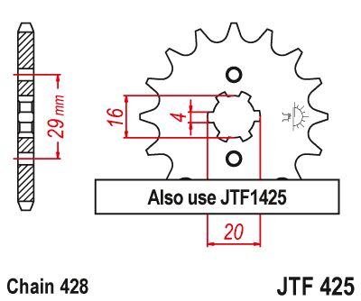 Звезда ведущая JT JTF425.17 (JTF425-17) (F425-17)