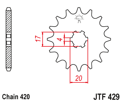 Звезда ведущая JT JTF429.14 (JTF429-14) (F429-14)