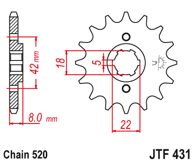 Звезда ведущая JT JTF431.13 (JTF431-13) (F431-13)