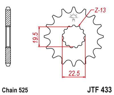 Звезда ведущая JT JTF433.15 (JTF433-15) (F433-15)