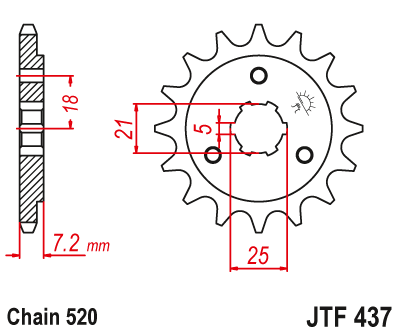 Звезда ведущая JT JTF437.16 (JTF437-16) (F437-16)