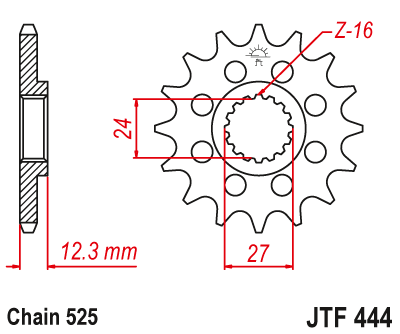 Звезда ведущая JT JTf444.17 (JTf444-17) (f444-17)