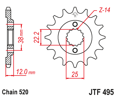 Звезда ведущая JT JTF495.15 (JTF495-15) (F495-15)