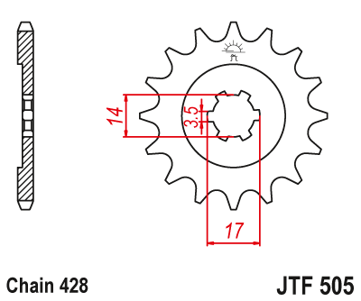 Звезда ведущая JT JTF505.14 (JTF505-14) (F505-14)