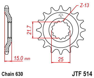 Звезда ведущая JT JTF514.15 (JTF514-15) (F514-15)