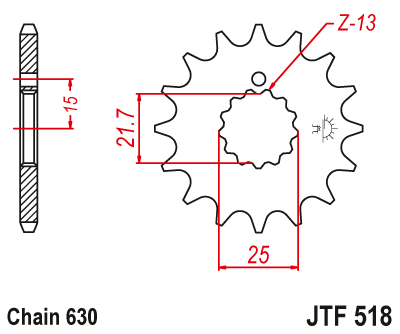 Звезда ведущая JT JTF518.13 (JTF518-13) (F518-13)