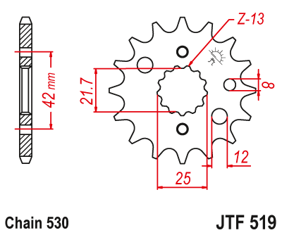 Звезда ведущая JT JTF519.15 (JTF519-15) (F519-15)
