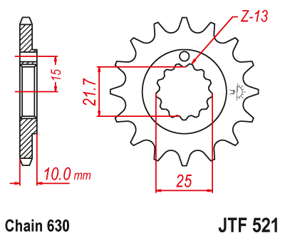 Звезда ведущая JT JTF521.15 (JTF521-15) (F521-15)