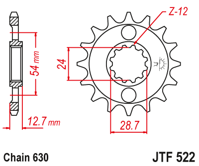 Звезда ведущая JT JTF522.15 (JTF522-15) (F522-15)