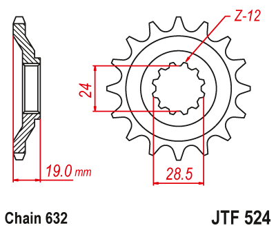 Звезда ведущая JT JTF524.15 (JTF524-15) (F524-15)