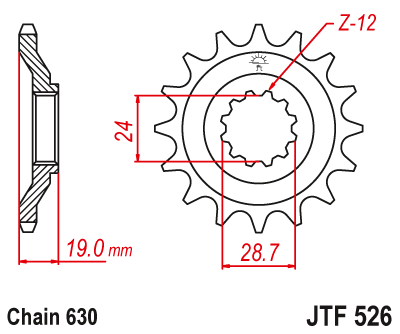 Звезда ведущая JT JTF526.15 (JTF526-15) (F526-15)