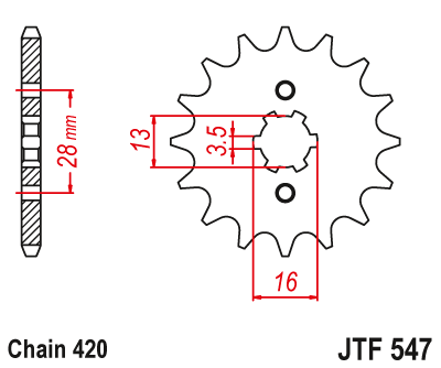 Звезда ведущая JT JTF547.13 (JTF547-13) (F547-13)