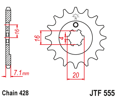 Звезда ведущая JT JTF555.14 (JTF555-14) (F555-14)