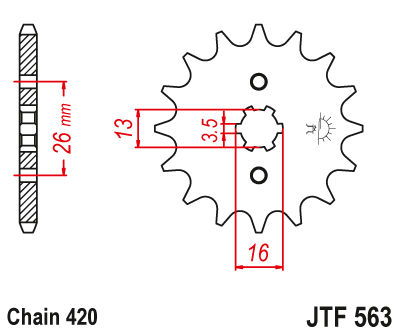 Звезда ведущая JT JTF563.13 (JTF563-13) (F563-13)
