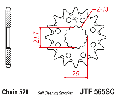 Звезда ведущая JT JTF565.14SC (JTF565-14SC) (F565-14SC)