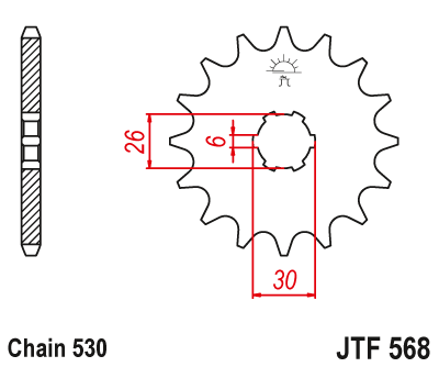 Звезда ведущая JT JTF568.16 (JTF568-16) (F568-16)