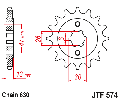 Звезда ведущая JT JTF574.16 (JTF574-16) (F574-16)