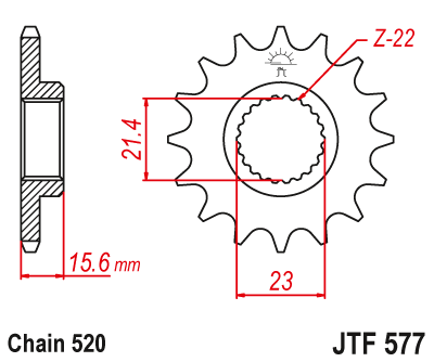 Звезда ведущая JT JTF577.15 (JTF577-15) (F577-15)