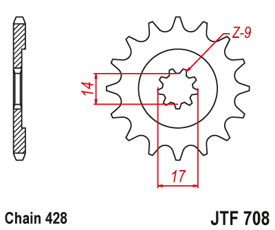 Звезда ведущая JT JTF708.13 (JTF708-13) (F708-13)