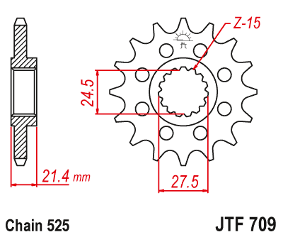 Звезда ведущая JT JTF709.15 (JTF709-15) (F709-15)