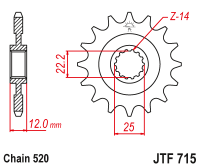 Звезда ведущая JT JTF715.13 (JTF715-13) (F715-13)