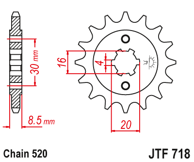 Звезда ведущая JT JTF718.13 (JTF718-13) (F718-13)