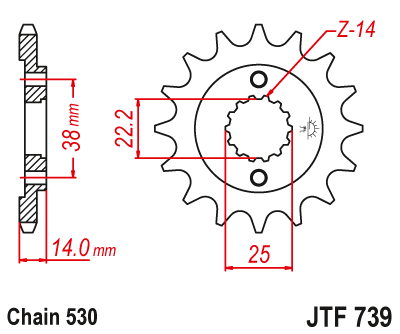 Звезда ведущая JT JTF739.15 (JTF739-15) (F739-15)