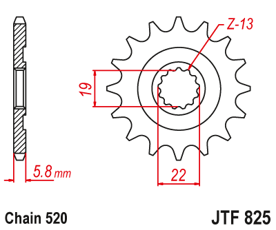 Звезда ведущая JT JTF825.13 (JTF825-13) (F825-13)