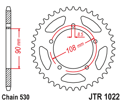 Звезда ведомая JT JTR1022.38 (JTR1022-38) (R1022-38) для Ducati Road