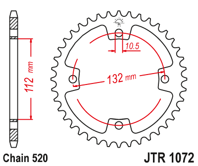 Звезда ведомая JT JTR1072.38 (JTR1072-38) (R1072-38) для Kymco ATV