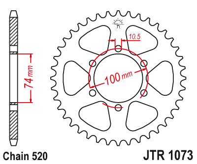 Звезда ведомая JT JTR1073.46 (JTR1073-46) (R1073-46) для Hyosung Road