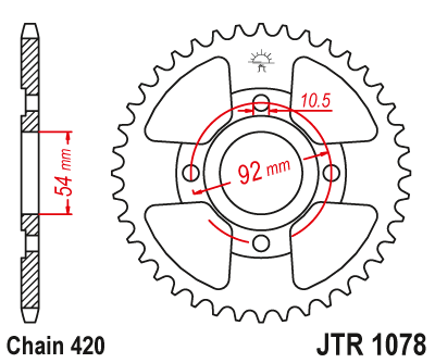 Звезда ведомая JT JTR1078.47 (JTR1078-47) (R1078-47) для MBK Road // Yamaha Road