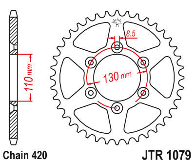 Звезда ведомая JT JTR1079.62 (JTR1079-62) (R1079-62) для CPI Road