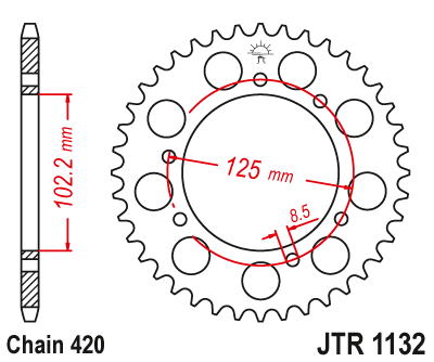 Звезда ведомая JT JTR1132.59 (JTR1132-59) (R1132-59) для Aprilia Road // Derbi Road // Gilera Road