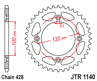 Звезда ведомая JT JTr1140.50 (JTr1140-50) (r1140-50) для Betamotor Road