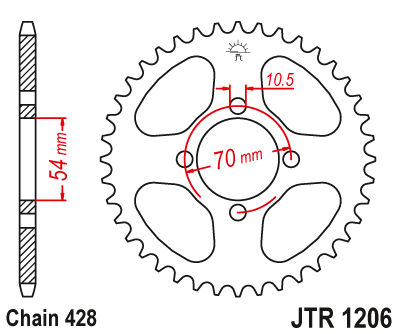 Звезда ведомая JT JTR1206.42 (JTR1206-42) (R1206-42) для Honda Road // Kymco Road