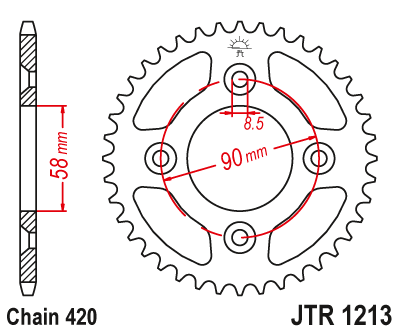 Звезда ведомая JT JTR1213.37 (JTR1213-37) (R1213-37) для Honda Off Road