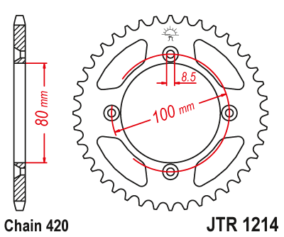 Звезда ведомая JT JTR1214.47 (JTR1214-47) (R1214-47) для Honda Off Road