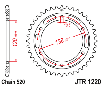 Звезда ведомая JT JTR1220.36 (JTR1220-36) (R1220-36) для Honda Road