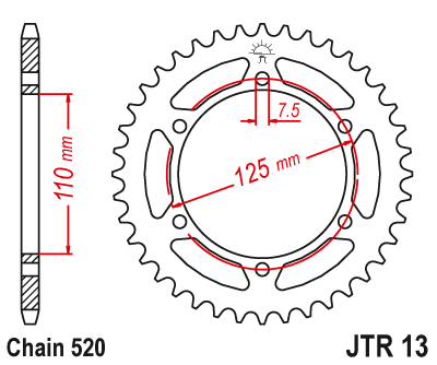 Звезда ведомая JT JTR13.41 (JTR13-41) (R13-41)