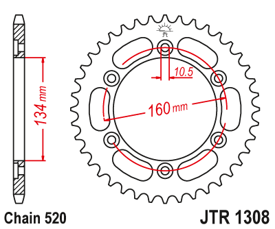Звезда ведомая JT JTR1308.42 (JTR1308-42) (R1308-42)