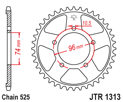 Звезда ведомая JT JTR1313.42 (JTR1313-42) (R1313-42)