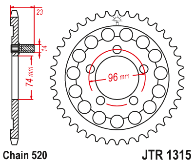 Звезда ведомая JT JTR1315.40 (JTR1315-40) (R1315-40)