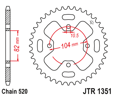 Звезда ведомая JT JTR1351.40 (JTR1351-40) (R1351-40)