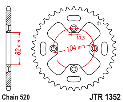 Звезда ведомая JT JTR1352.40 (JTR1352-40) (R1352-40)