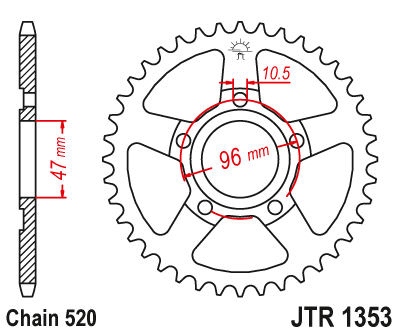 Звезда ведомая JT JTR1353.40 (JTR1353-40) (R1353-40)