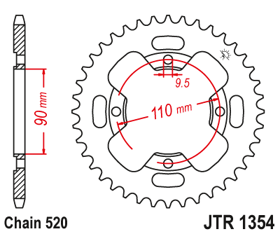 Звезда ведомая JT JTR1354.38 (JTR1354-38) (R1354-38)