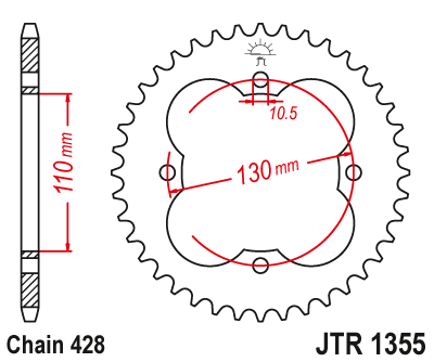 Звезда ведомая JT JTR1355.50 (JTR1355-50) (R1355-50)